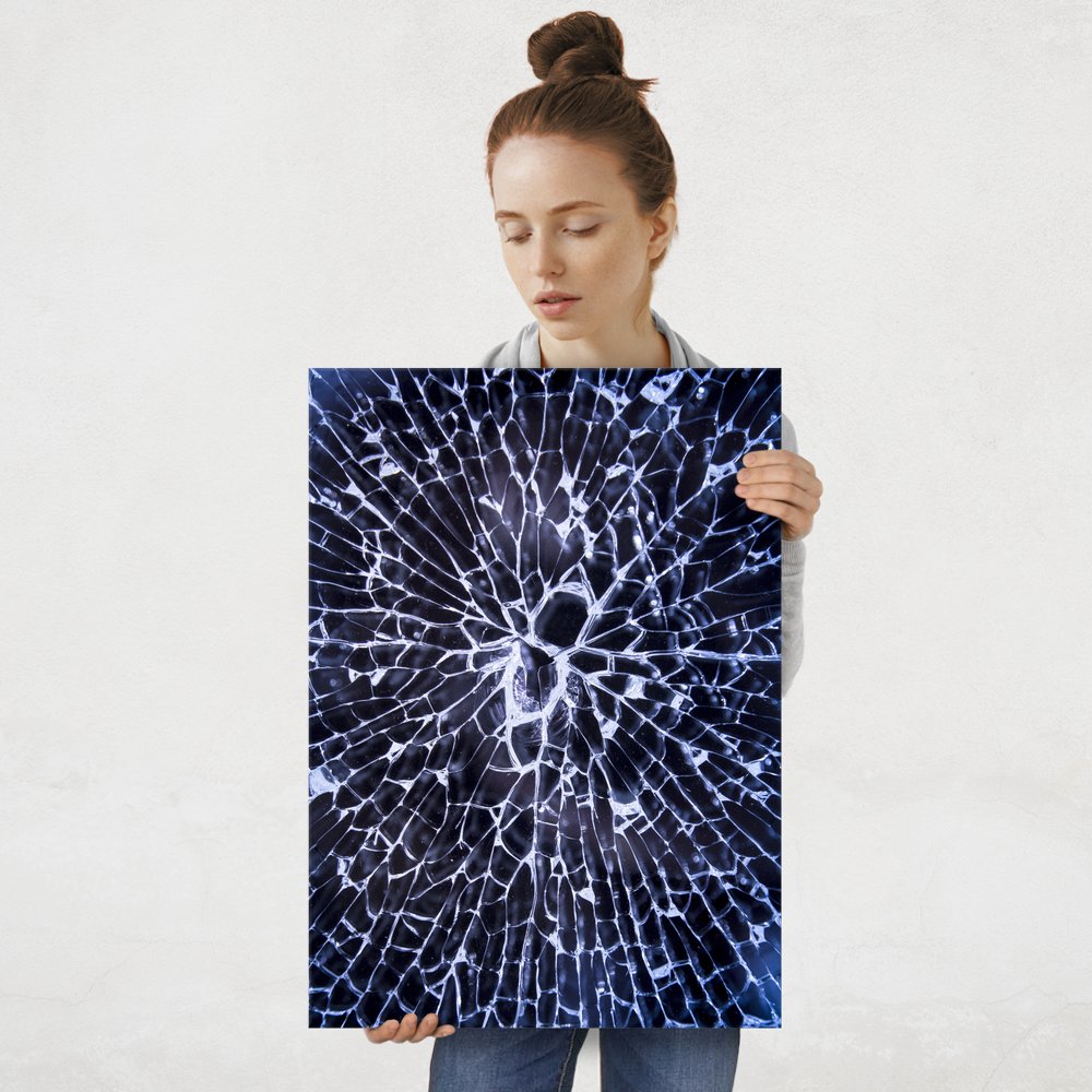 Plakat metalowy pęknięte lustro L