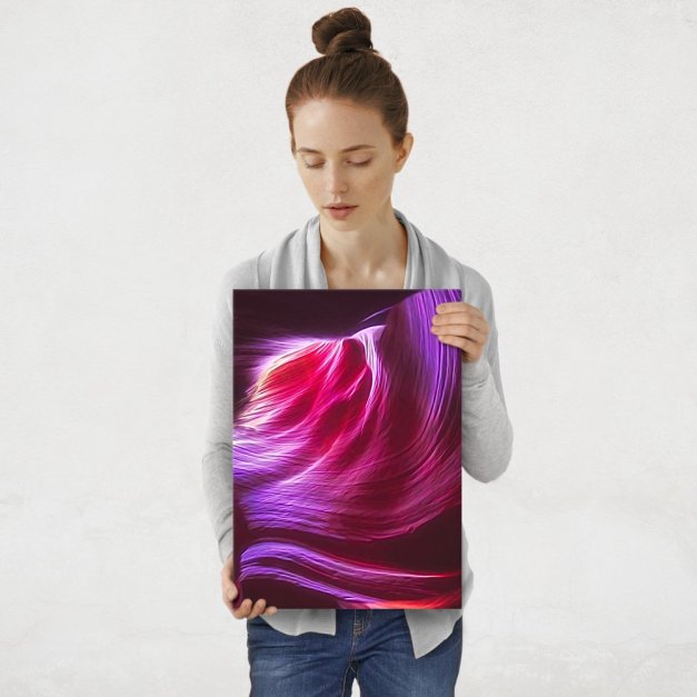 Plakat metalowy różowy neon M