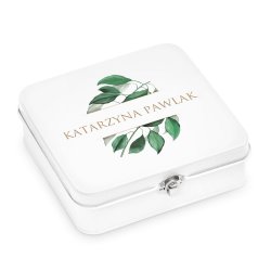 Herbata zestaw herbat w metalowym pudełku z nadrukiem dla niej