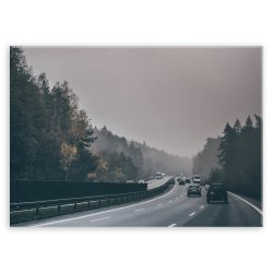 Plakat metalowy autostrada w lesie M