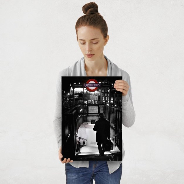 Plakat metalowy metro M