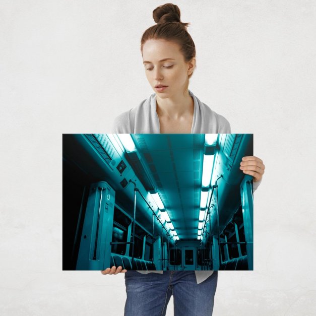 Plakat metalowy moskiewskie metro L