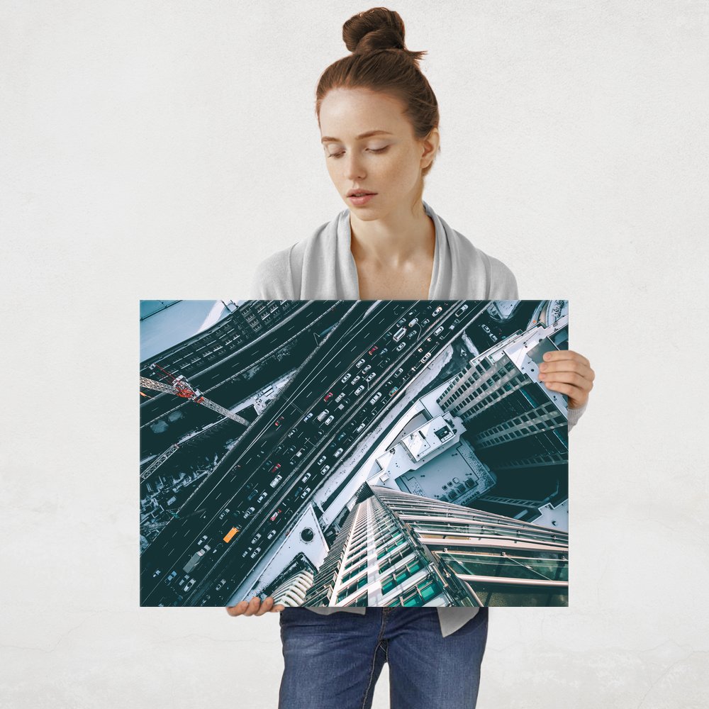 Plakat metalowy miasto z góry L