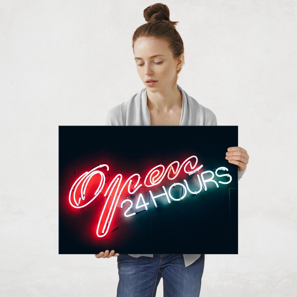Plakat metalowy neon L