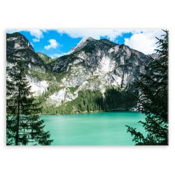 Plakat metalowy górskie jezioro M