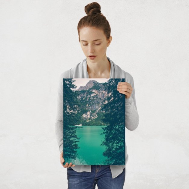 Plakat metalowy górskie jezioro M
