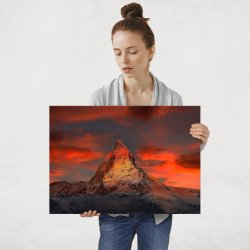 Plakat metalowy zimowe góry L