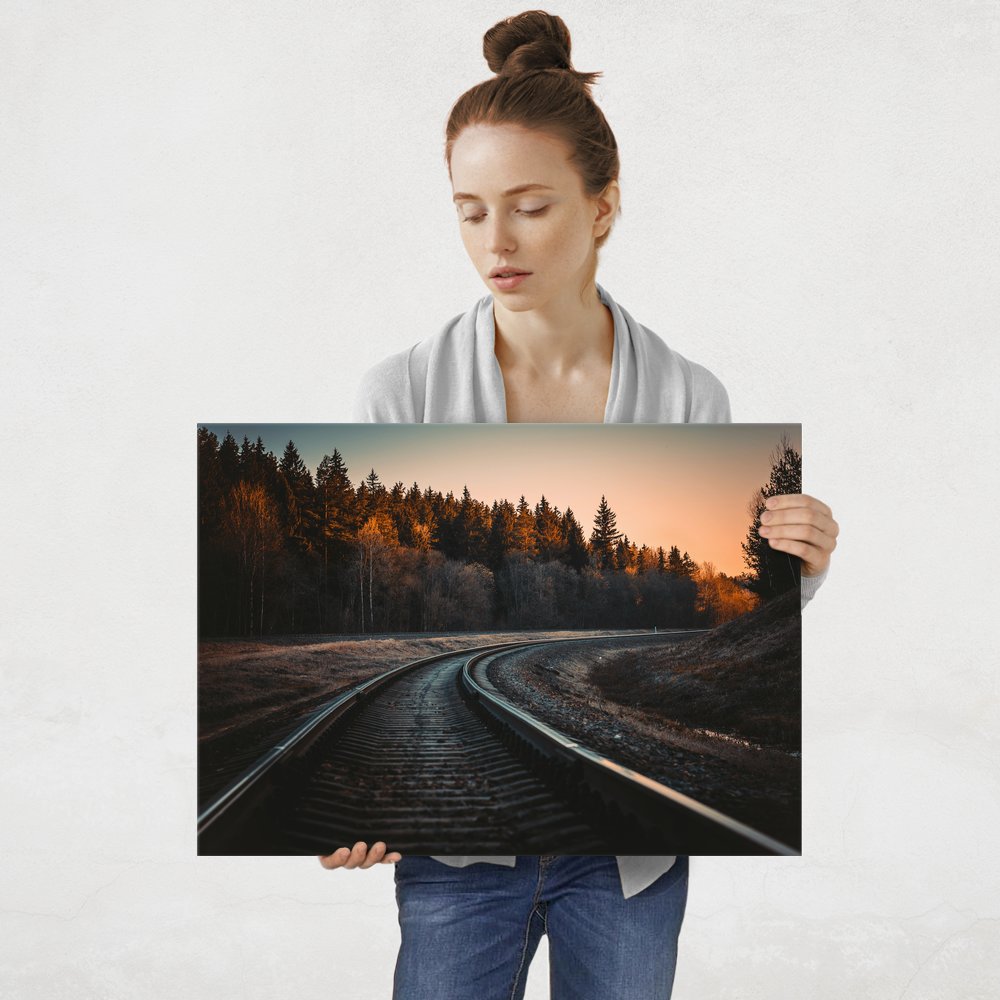Plakat metalowy leśna droga L
