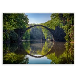 Plakat metalowy leśny most L