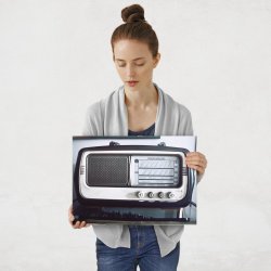 Plakat metalowy stare radio M