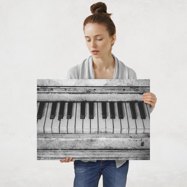 Plakat metalowy stare pianino L