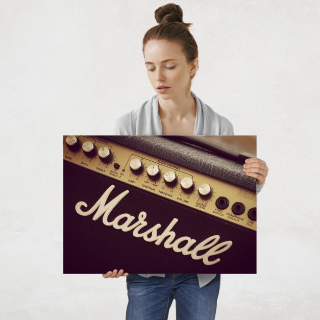 Plakat metalowy wzmacniacz Gitary Marshall L