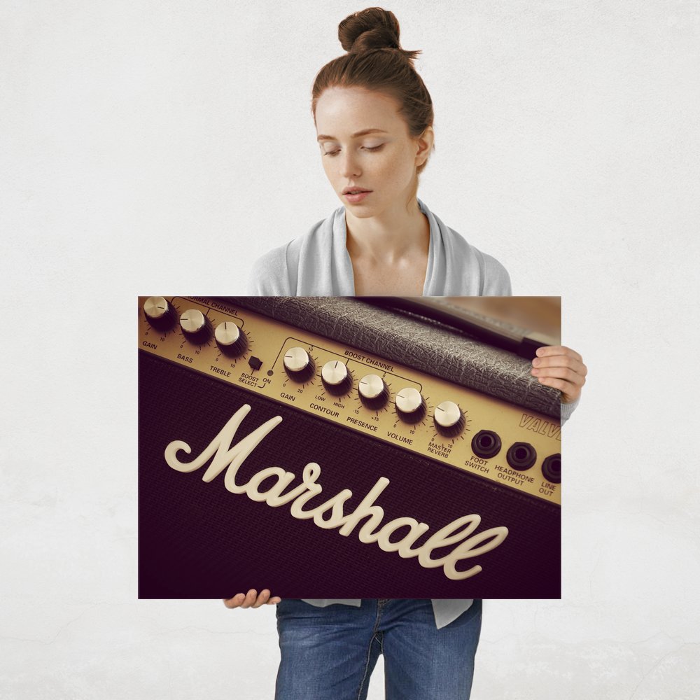 Plakat metalowy wzmacniacz Gitary Marshall L