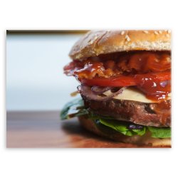 Plakat metalowy hamburger M