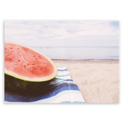Plakat metalowy arbuz na plaży M