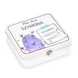 Śniadaniówka metalowa lunch box z nadrukiem dla chłopca chłopaka narzeczonego męża na imieniny