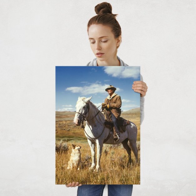 Plakat metalowy cowboy L