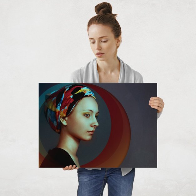 Plakat metalowy namalowana kobieta L