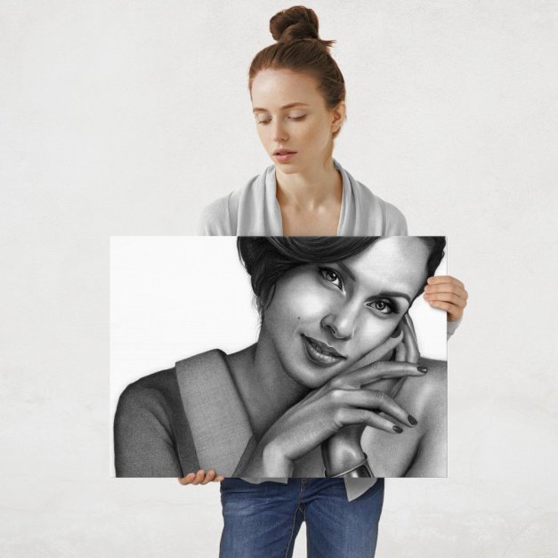 Plakat metalowy portret kobiety L
