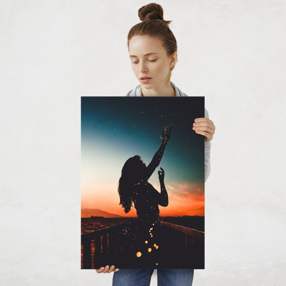 Plakat metalowy zapatrzona w gwiazdy L