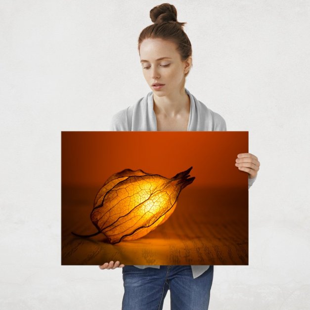 Plakat metalowy blask liścia L
