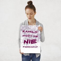 Plakat metalowy rozmiar L z nadrukiem dla niej na imieniny