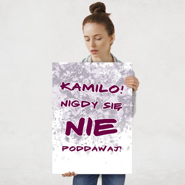 Plakat metalowy rozmiar L z nadrukiem dla niej