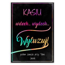 Plakat metalowy rozmiar M z nadrukiem dla dziewczyny żony na imieniny