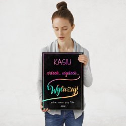 Plakat metalowy rozmiar M z nadrukiem dla dziewczyny żony na imieniny