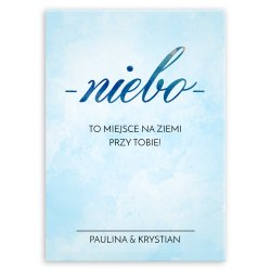Plakat metalowy rozmiar L z nadrukiem dla pary na ślub rocznicę parapetówkę