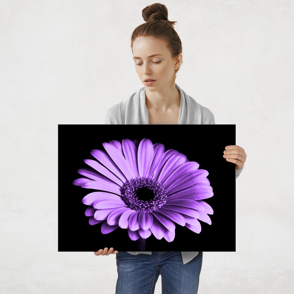 Plakat metalowy fiolet w czerni L