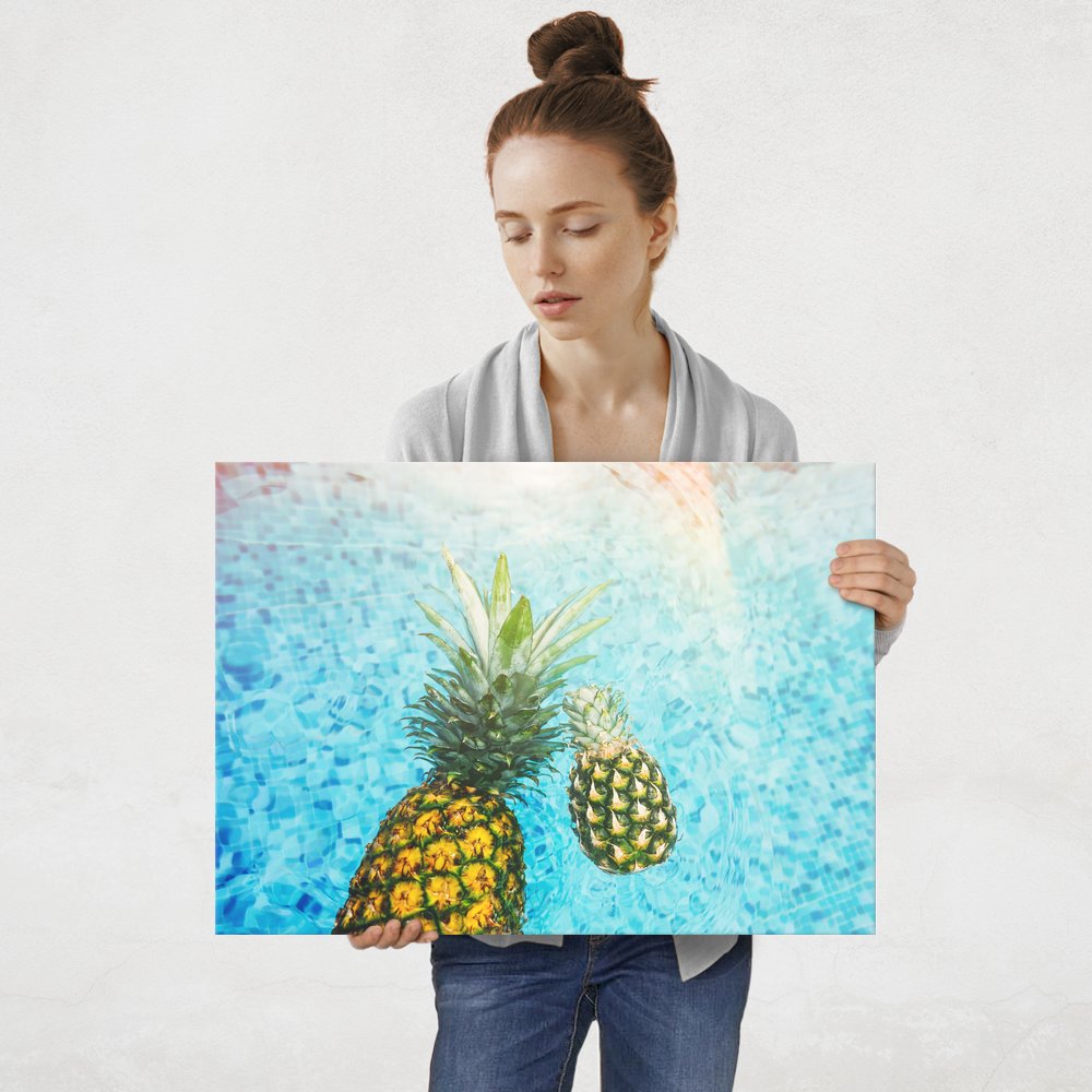 Plakat metalowy ananasy L