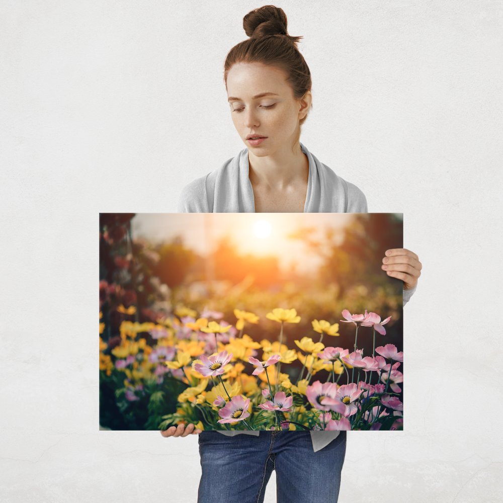 Plakat metalowy kwiaty L