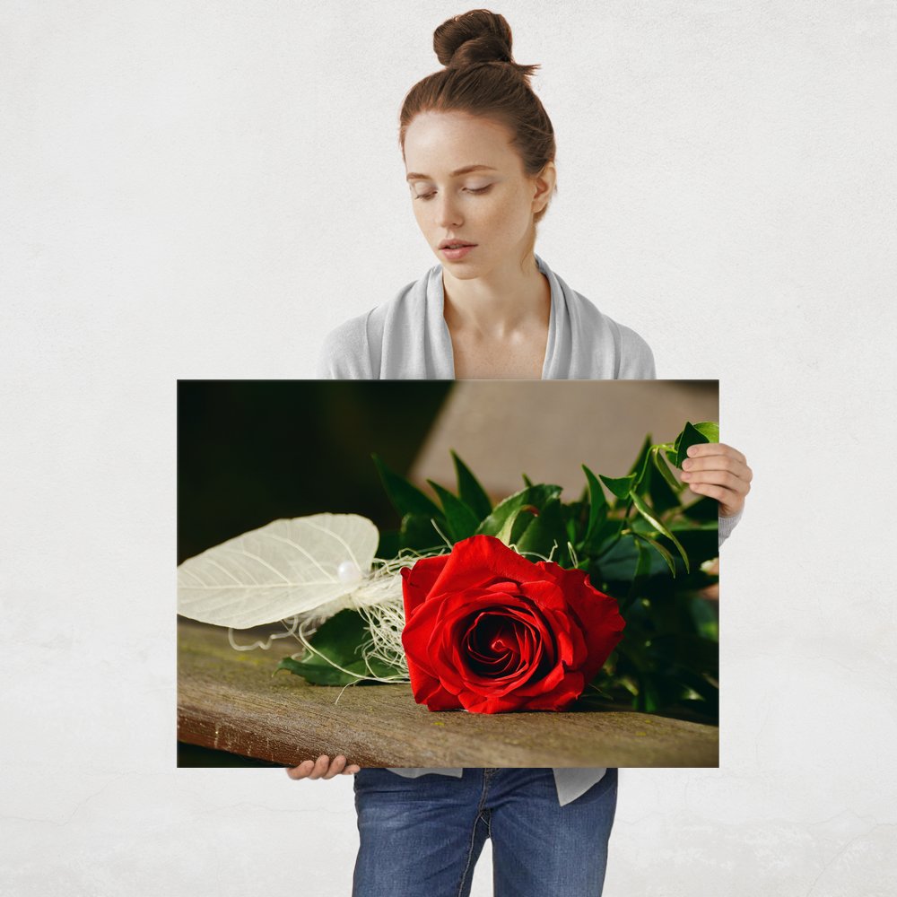 Plakat metalowy róża L