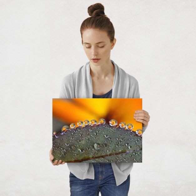 Plakat metalowy krople deszczu M