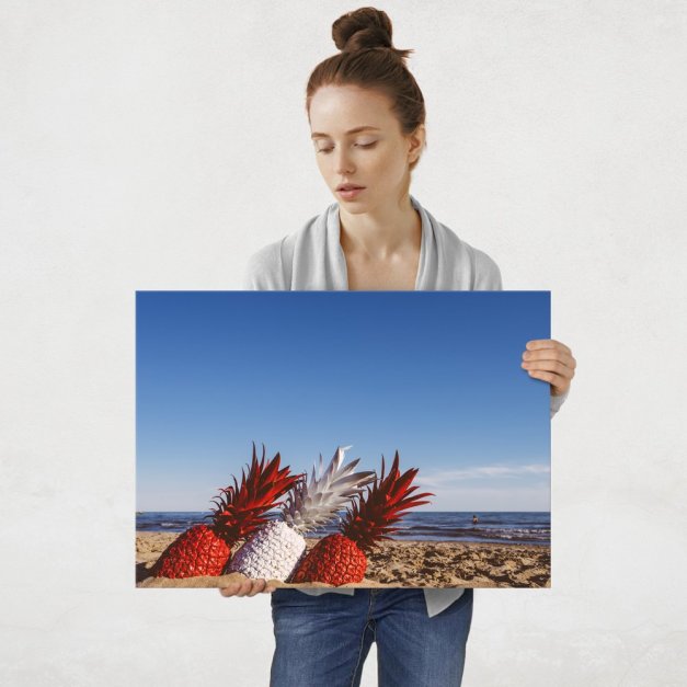 Plakat metalowy ananasy L