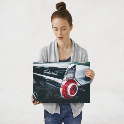 Plakat metalowy retro lampa M