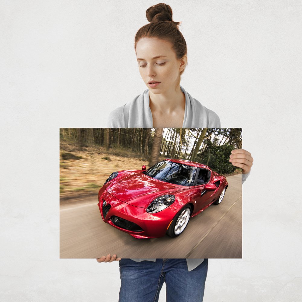 Plakat metalowy czerwona Alfa Romeo L
