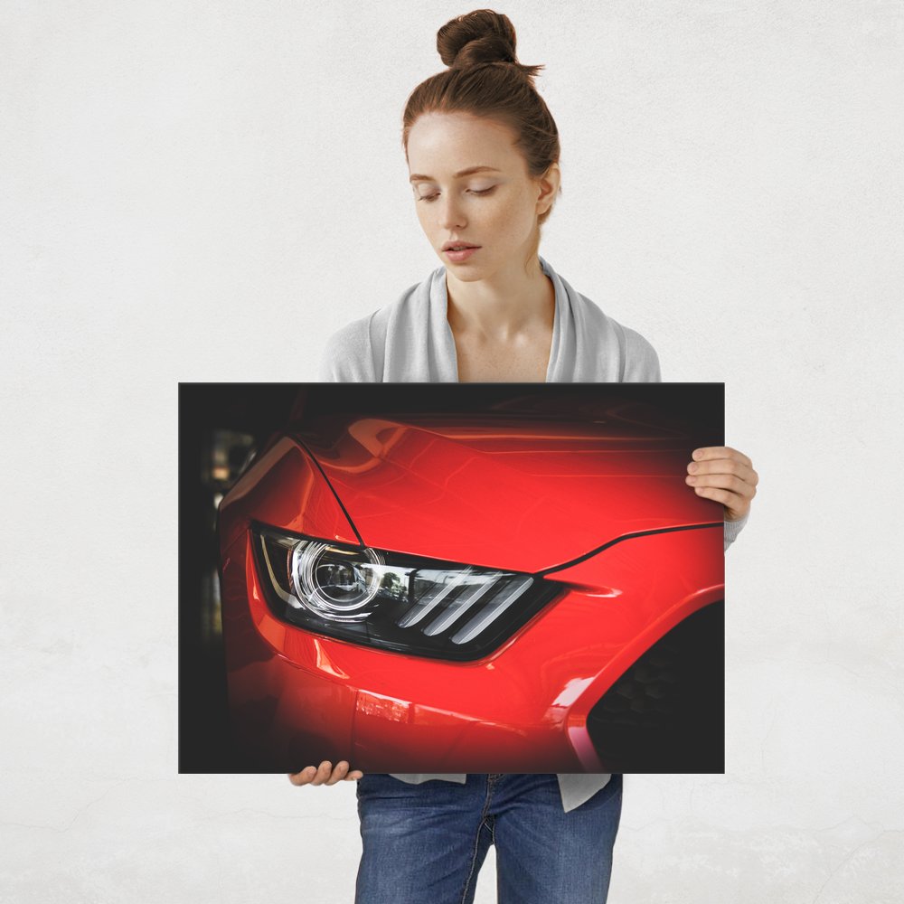 Plakat metalowy czerwony Mustang L