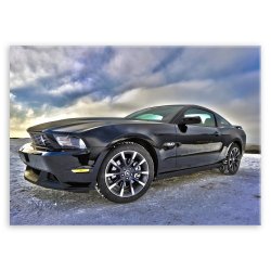 Plakat metalowy czarny Mustang L