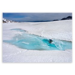 Plakat metalowy snowboard na wodzie M