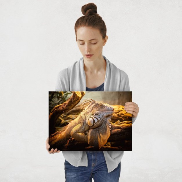 Plakat metalowy iguana M