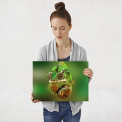 Plakat metalowy kameleon M