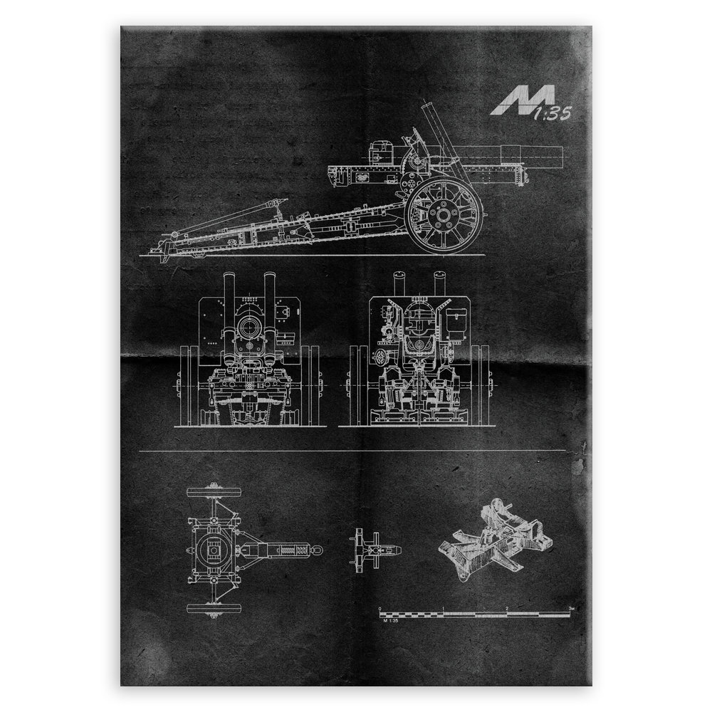 Plakat metalowy projekt działa na czarnym papierze M