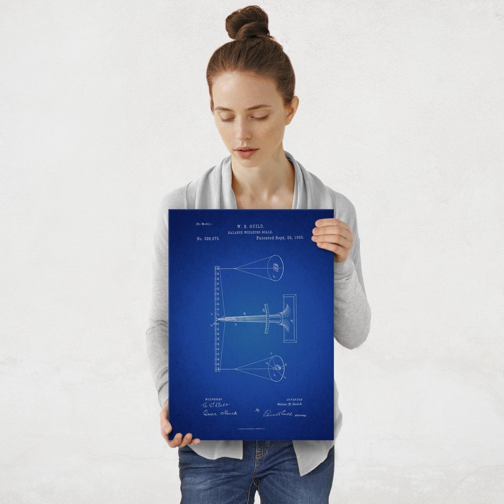 Plakat metalowy granatowi projekt patentu wagi M