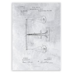 Plakat metalowy szary projekt patentu wagi M