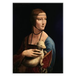 Plakat metalowy Leonardo da Vinci Dama z gronostajem M