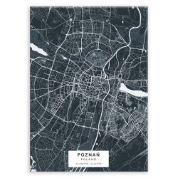 Plakat metalowy Mapa Navy Poznań M