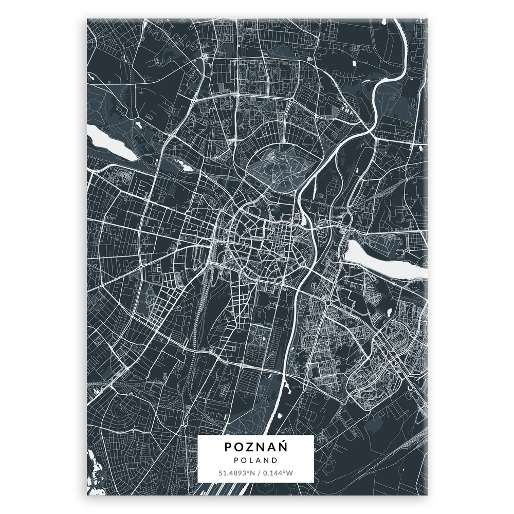 Plakat metalowy Mapa Navy Poznań M