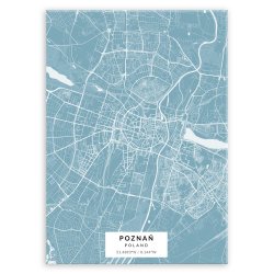 Plakat metalowy Mapa Lazur Poznań M